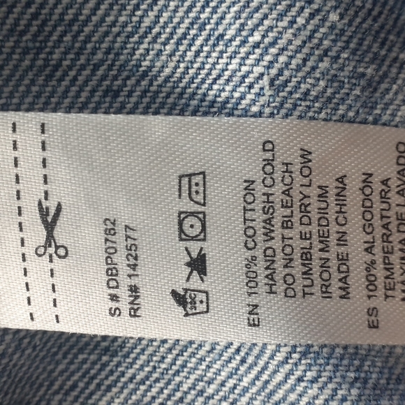 Denim Blvd Los Angeles Distressed Leg Cropped Blue Jeans Size L Waist 32 - Picture 14 of 16